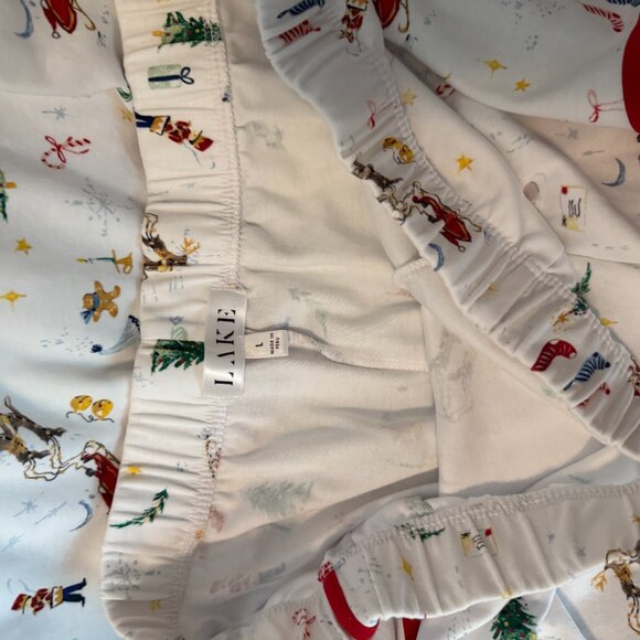 LAKE Pima Cotton Pajama Set Size Large in "Night Before Christmas" Print - Picture 4 of 4